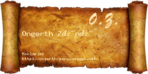 Ongerth Zénó névjegykártya